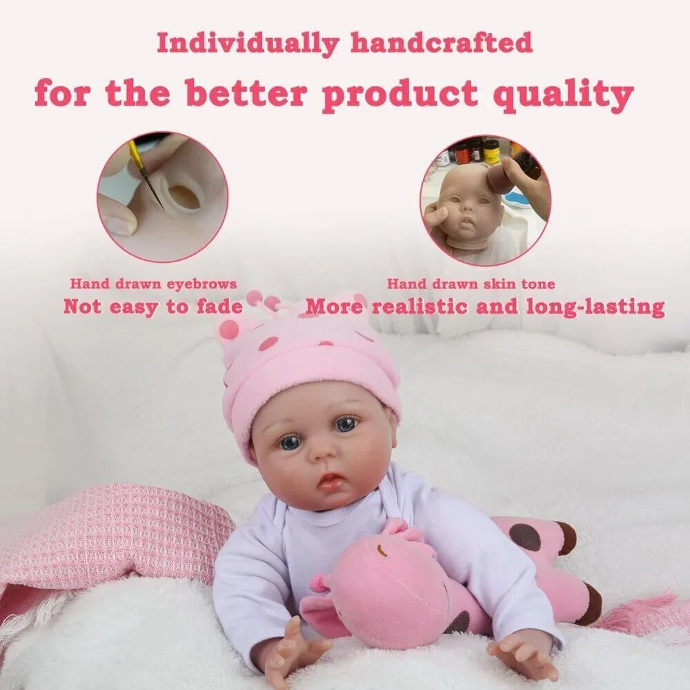 🆕20inch Soft Cloth Body Newborn Baby Dolls Poseable Limbs Sweet Smile Lucy Girl
